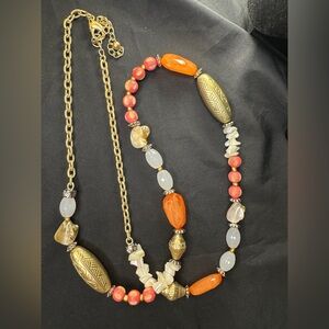 Chico’s Multi Colored Bead w/Gold Necklace